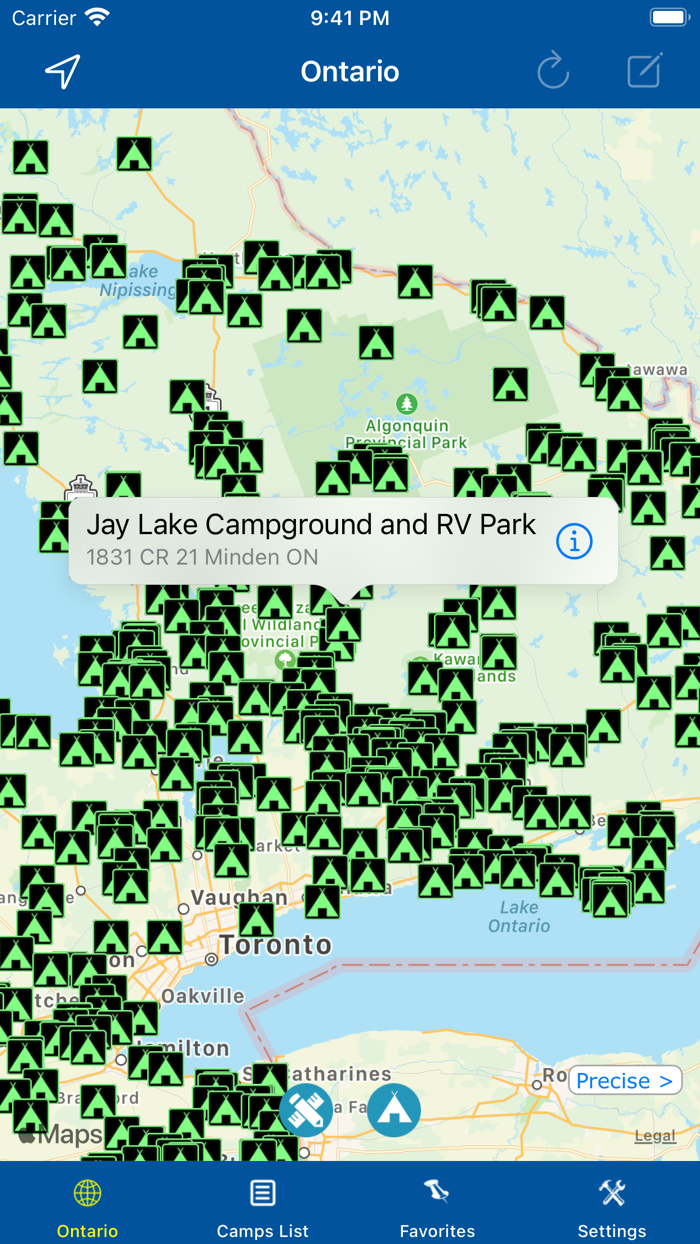 Ontario – Camping and RV spots