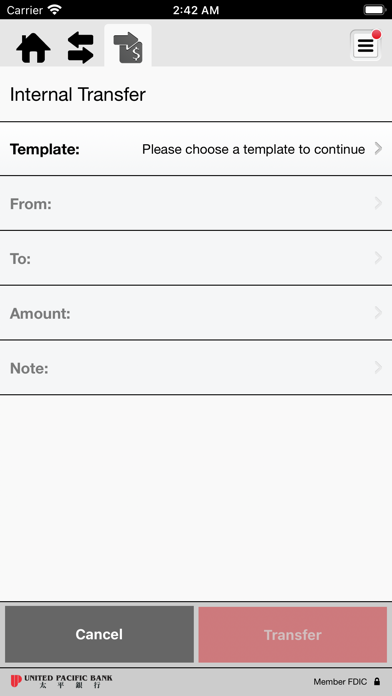 United Pacific Bank Business Screenshot