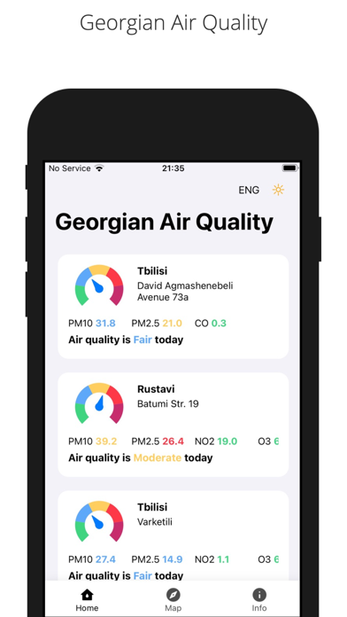 Georgian Air Quality Screenshot