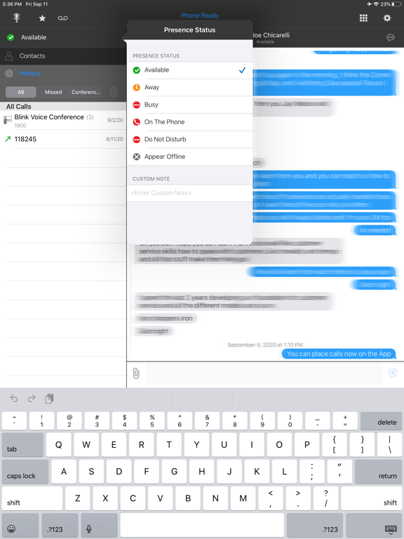Blink Voice Comet iPad screenshot 3 - Business app