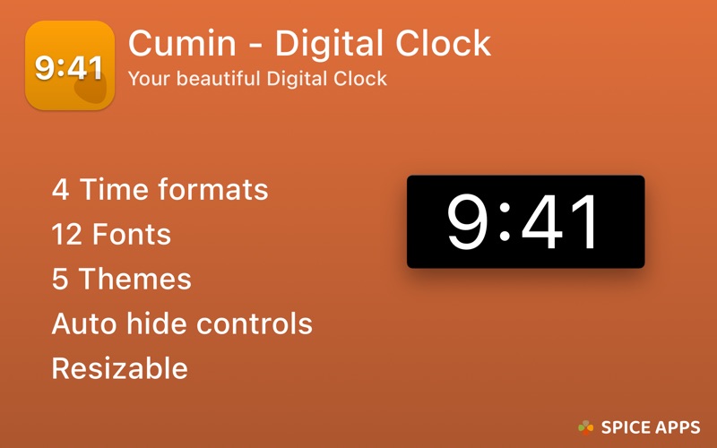 Cumin - Digital Clock Screenshot 1 - AppWisp.com Cumin - Digital Clock Screenshot 1 - AppWisp.com