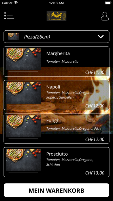 Amore Pizzeria Zürich Screenshot
