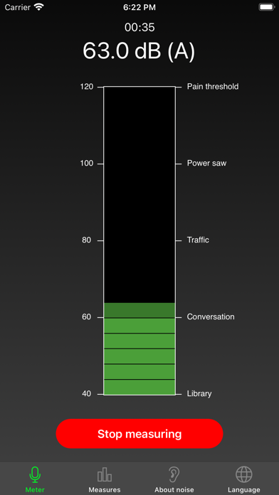 Noise Exposure Screenshot