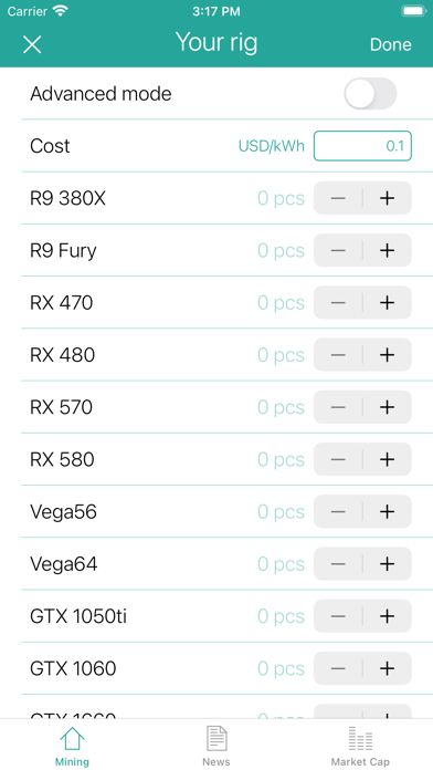 ProfiMine ASIC: What To Mine Screenshot