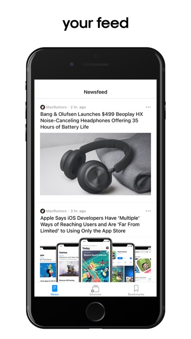 Newsfeed - RSS reader iPhone screenshot 1 - News app