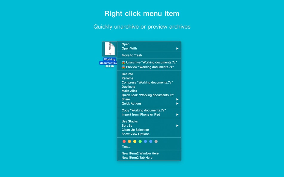 #6. BestZip 2-Unarchive 7z&rar&zip (macOS) 由: ShaoBing Fu