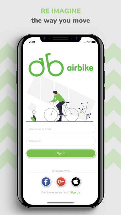 Airbike Bicycle Sharing Screenshot