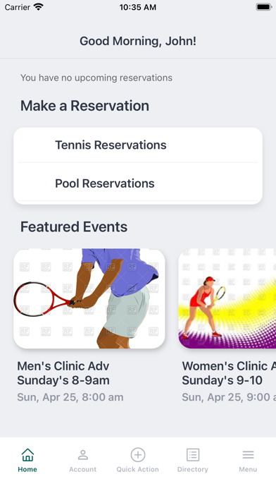 Bradford Bath & Tennis App Screenshot