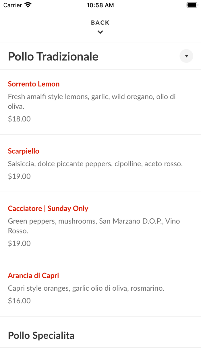 Gios Chicken Amalfitano