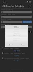 LED Resistor Calculator Plus screenshot #2 for iPhone