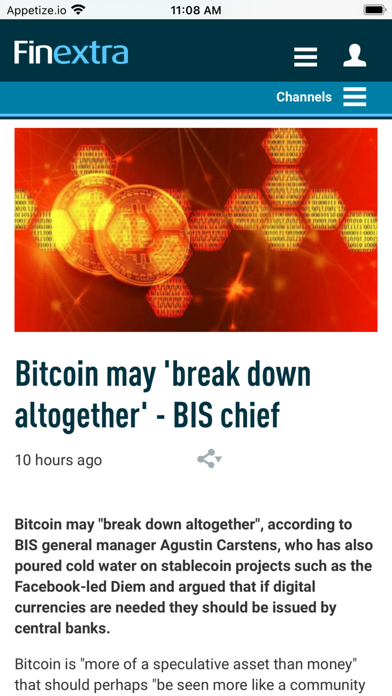 Finextra Research: News Screenshot