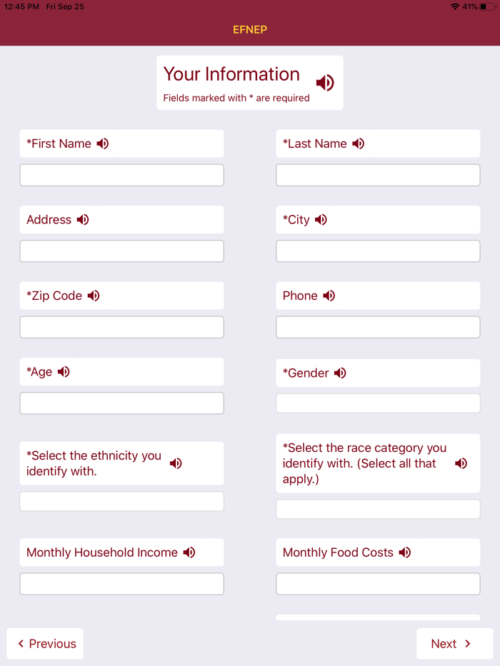 UMN EFNEP Nutrition Tracker