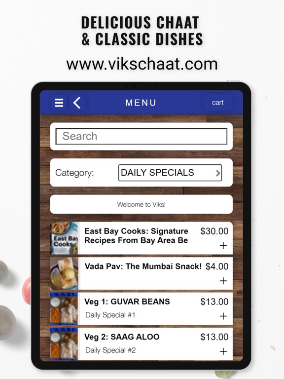 Viks Chaat iPad screenshot 3 - Food & Drink app