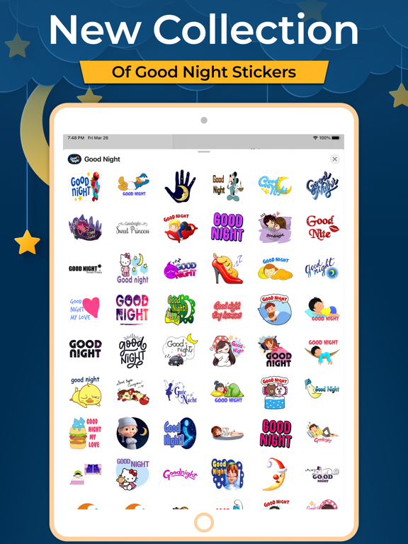 Screenshot #6 pour Good Night Typography Stickers