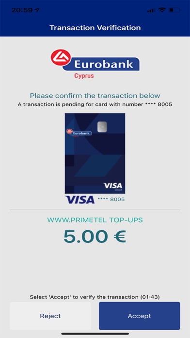 EUROBANK CY CARD AUTHENTICATOR Screenshot