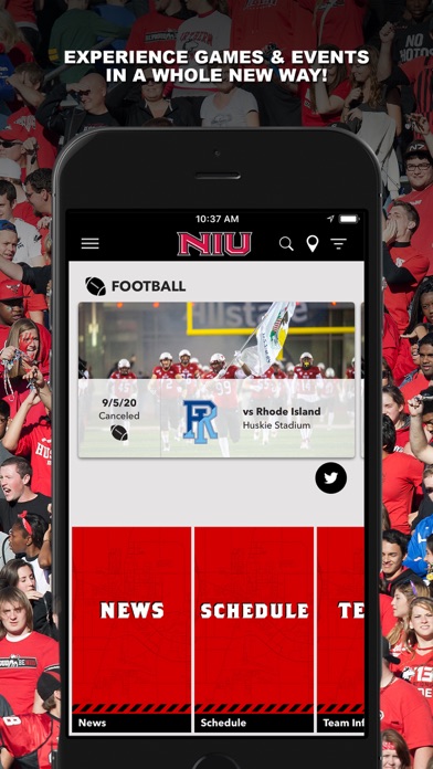 NIU Huskie Athletics Screenshot