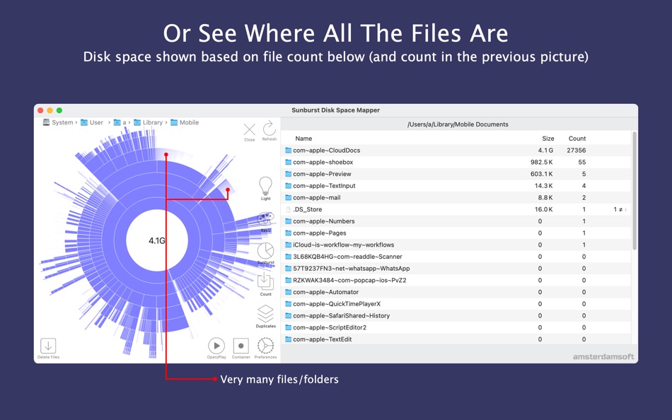 #3. Sunburst Disk Space Mapper (macOS) 由: Amsterdamsoft LLC