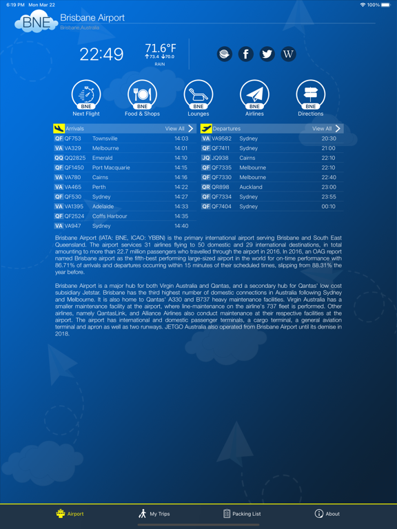 Screenshot #5 pour Brisbane Airport Info + Radar