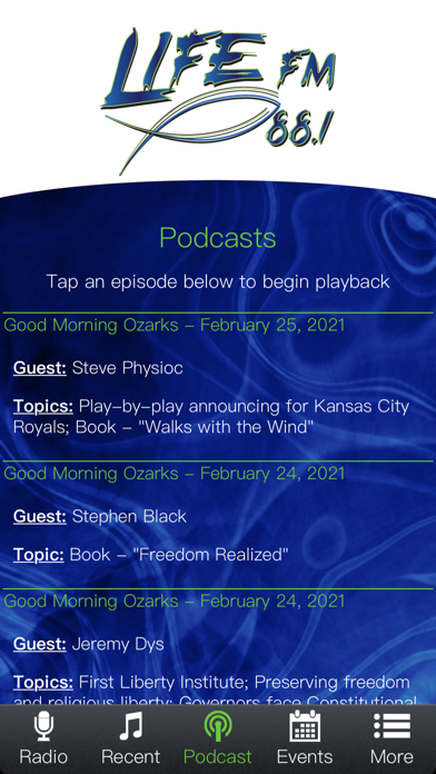 LIFE-FM Branson Screenshot