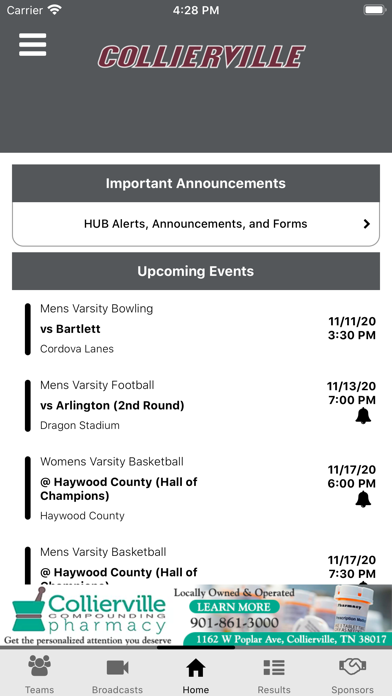 Collierville Dragons Athletics Screenshot