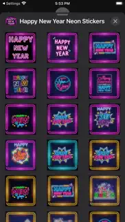 happy new year neon stickers iphone screenshot 2