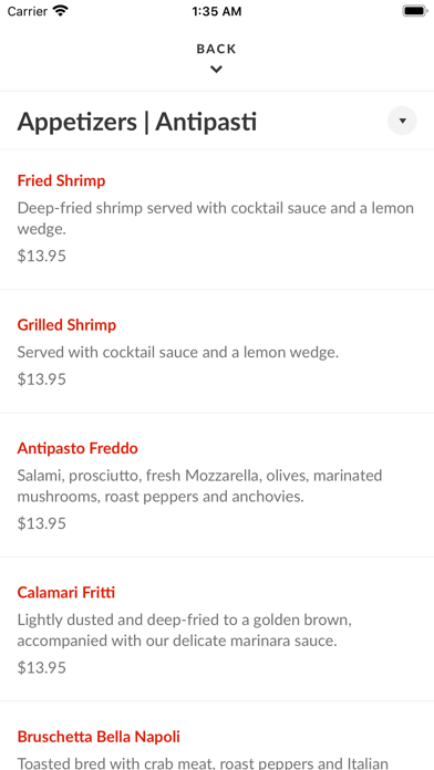 Bella Napoli Restaurant Screenshot