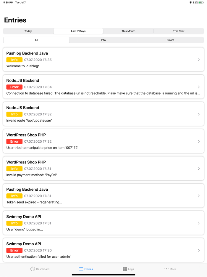 Pushlog - Server Logging