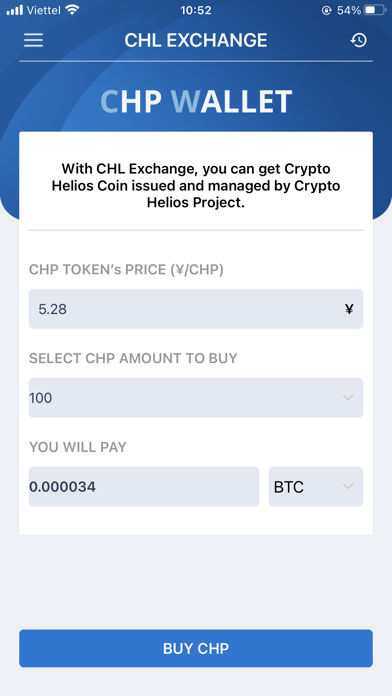 CHP Wallet Screenshot