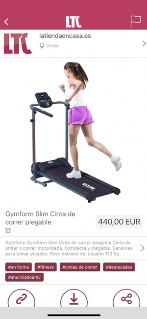 Gymform Slim Cinta de correr plegable · La Tienda en Casa