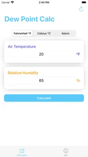 dew point calculator - calc iphone screenshot 1