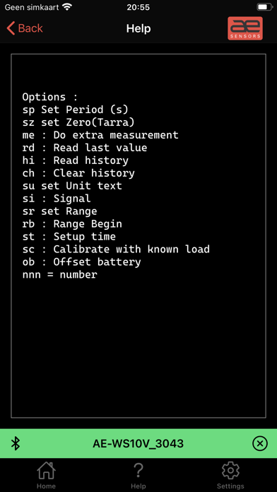 AE Sensors Screenshot