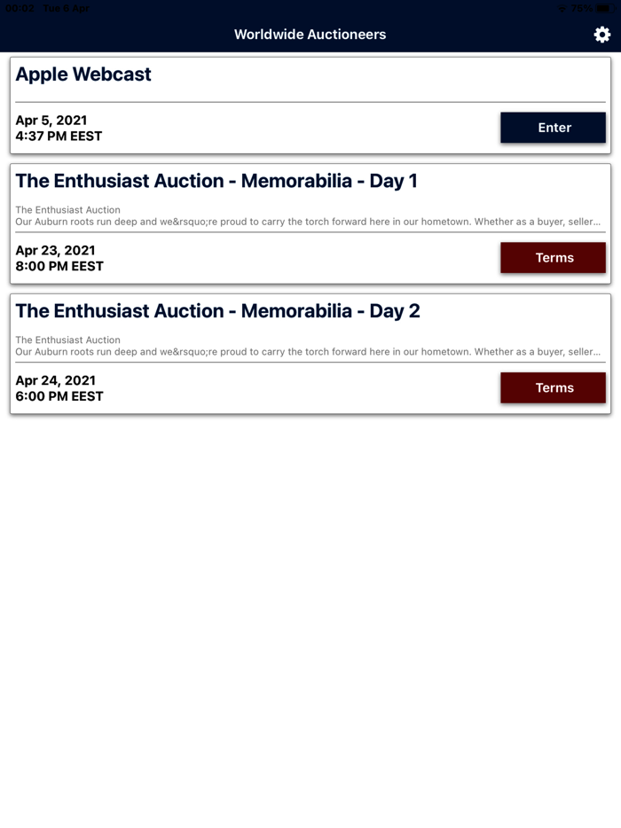 Worldwide Auctioneers Live