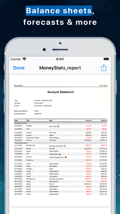 MoneyStats - Budget Planner Screenshot
