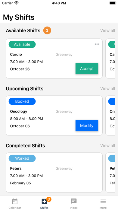 CliniShift for Staff Screenshot