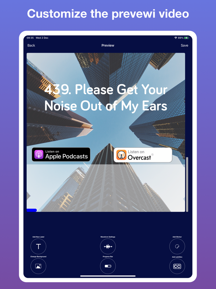 Podcast to Video preview maker