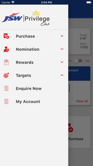JSW Privilege Club Screenshot