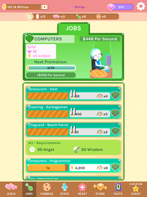 Crush Crush - Idle Dating Sim iPad screenshot 5 - Games app