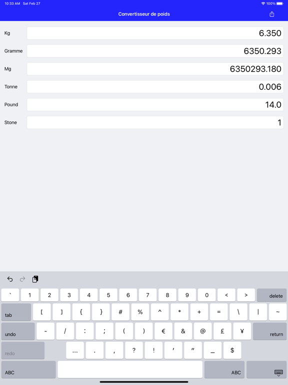 Screenshot #4 pour Convertisseur de poids