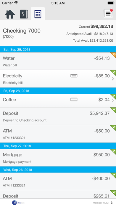 State Bank Business Banking Screenshot