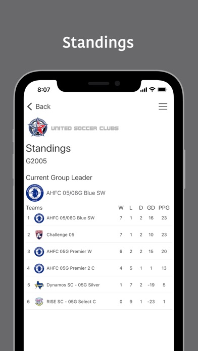 United Soccer Clubs Screenshot