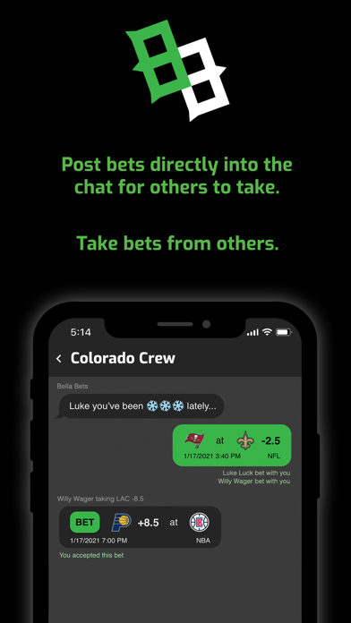 BetBuds - Betting Group Chat Screenshot