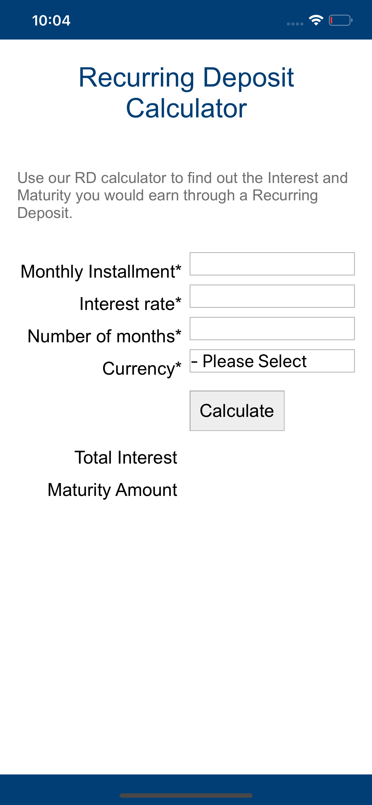 RD Calculator