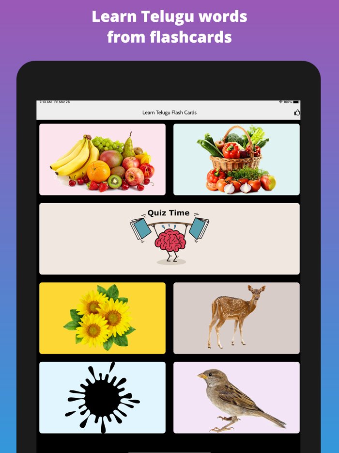 Learn Telugu Flash Cards