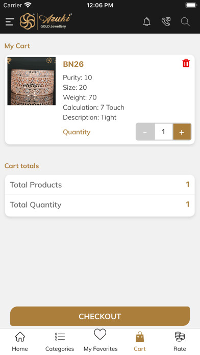 Azuki Gold Jewellery Screenshot