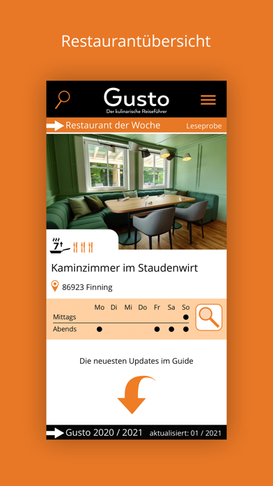 Gusto - Restaurantführer Screenshot