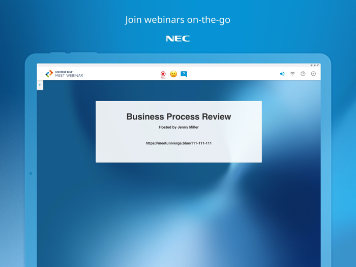 UNIVERGE BLUE™ MEET WEBINAR