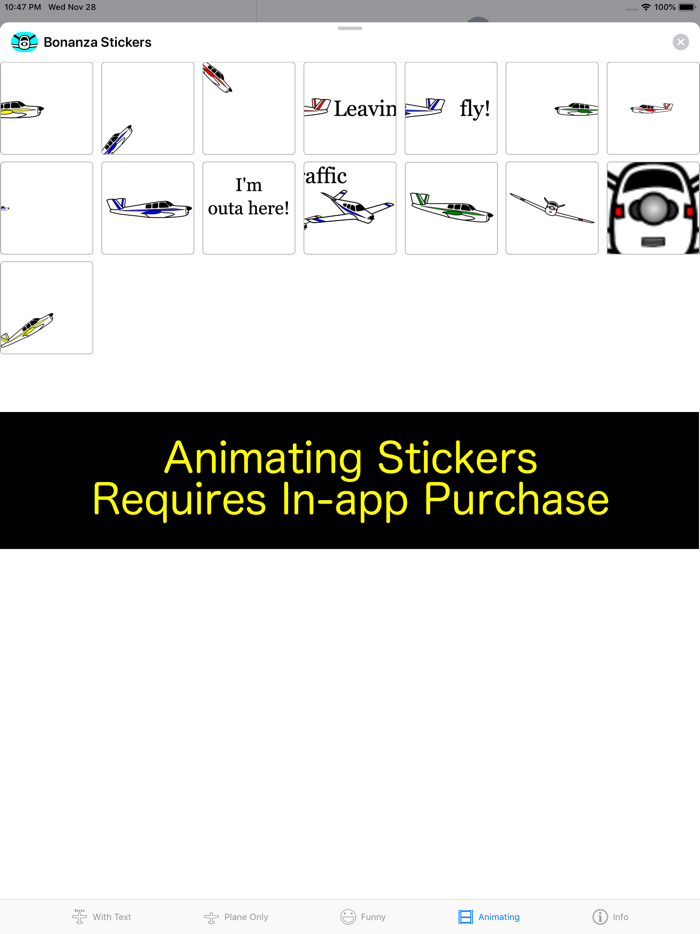 V-tail Bonanza Sticker App