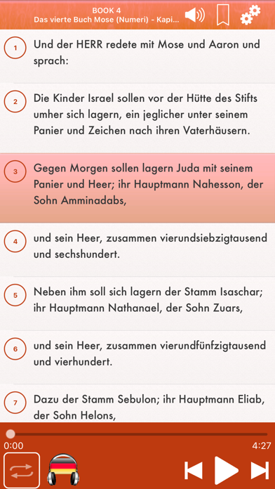 Screenshot #3 pour German Bible Audio Luther