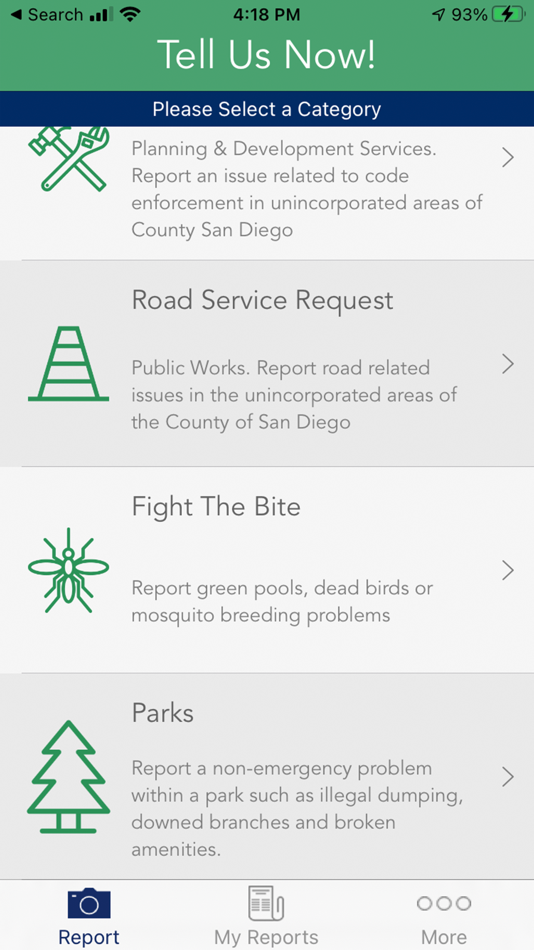 #2. Tell Us Now! (iOS) Podle: County of San Diego