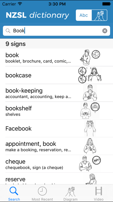 NZSL Dictionary Screenshot
